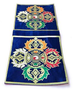 Medium Blue Double Dorje Placemat for Prayer