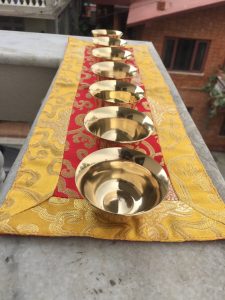 Medium Brass Water Offering Bowls Set of 7