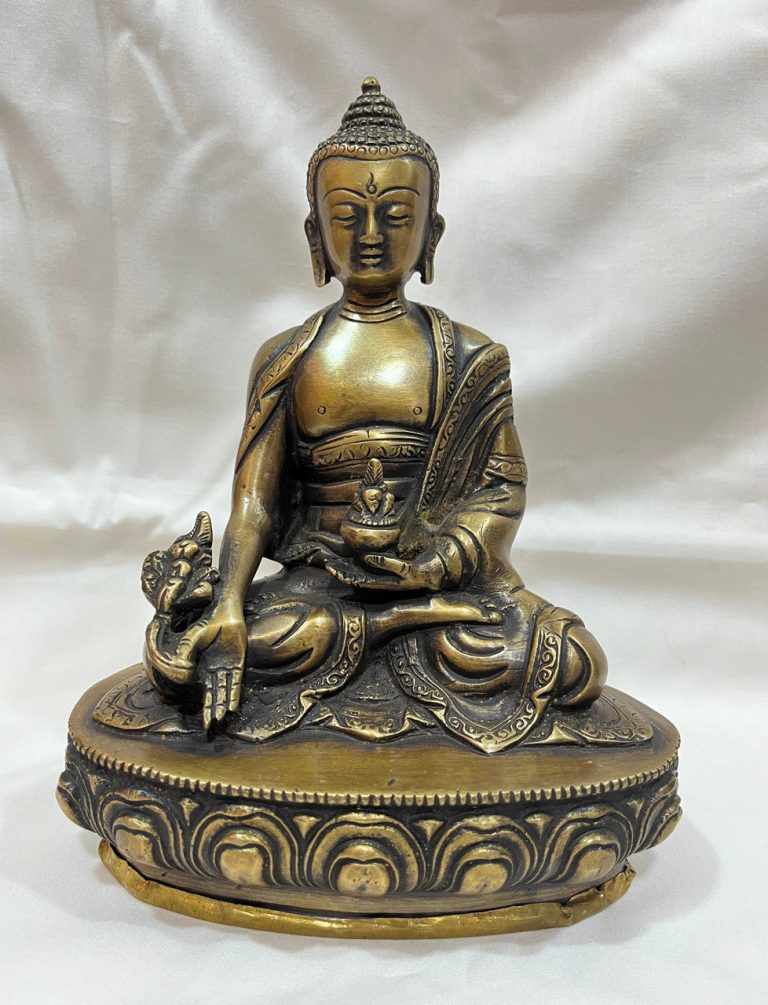 Antique Finish Brass Medicine Buddha Statue