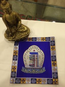 Tibetan Silk Brocade Kalachakra Placemat