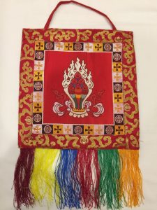 Tibetan Silk Norbu Wall Hanging with Lotus Design