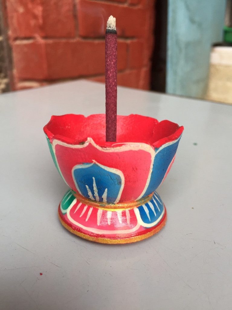 Wooden Lotus-Shaped Incense Burner