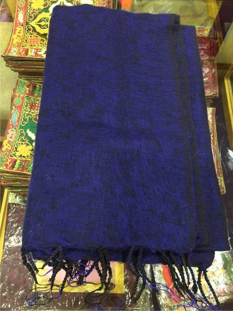 Tibetan Blue Yak Wool Meditation Shawl