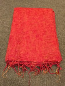 Orange Yak Wool Meditation Shawl