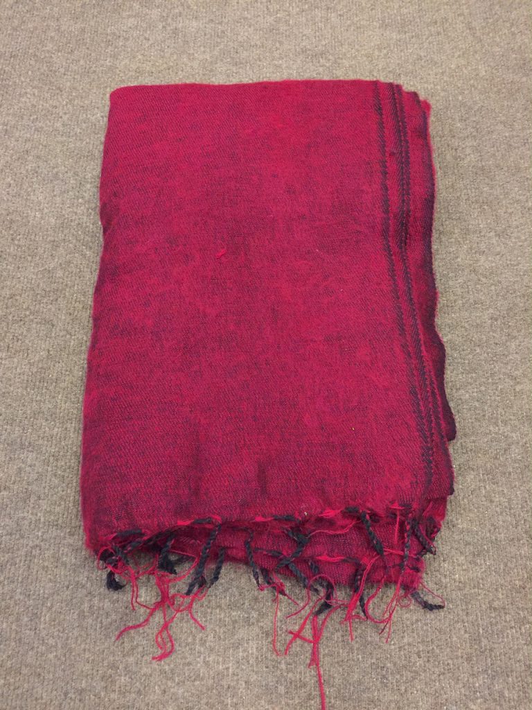 Maroon Yak Wool Meditation Shawl
