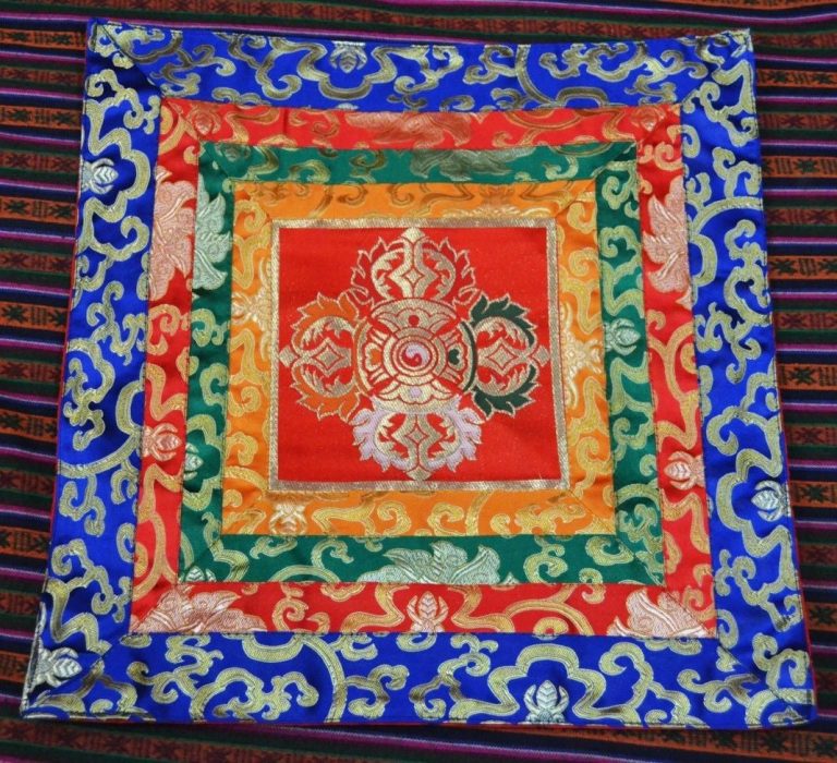 Silk Brocade Red Dorje Altar Cloth