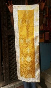 Yellow Silk Brocade Lotus Altar Cloth