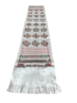 The Tibetan White Khata, or Khada, is a handmade ceremonial scarf from Nepal, symbolizing purity and goodwill, traditionally offered during significant life events with heartfelt blessings.