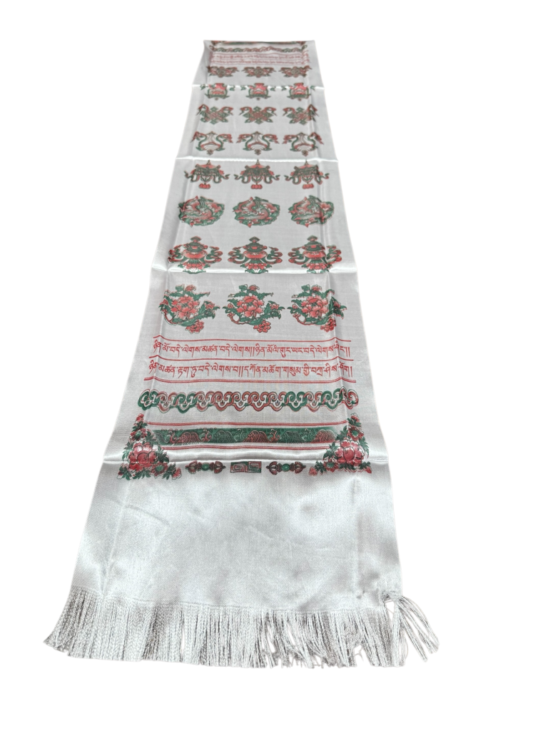 Tibetan White Khata Sacred Offering Scarf