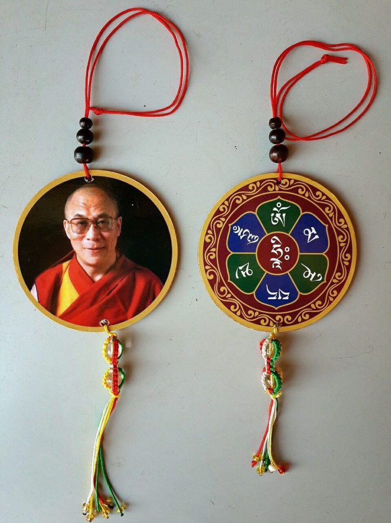 Dalai Lama Wooden Car Hanging Amulet