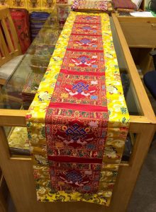 Tibetan Silk Brocade Endless Knot Table Runner