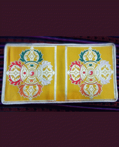 Tibetan Yellow Double Dorje Silk Mat