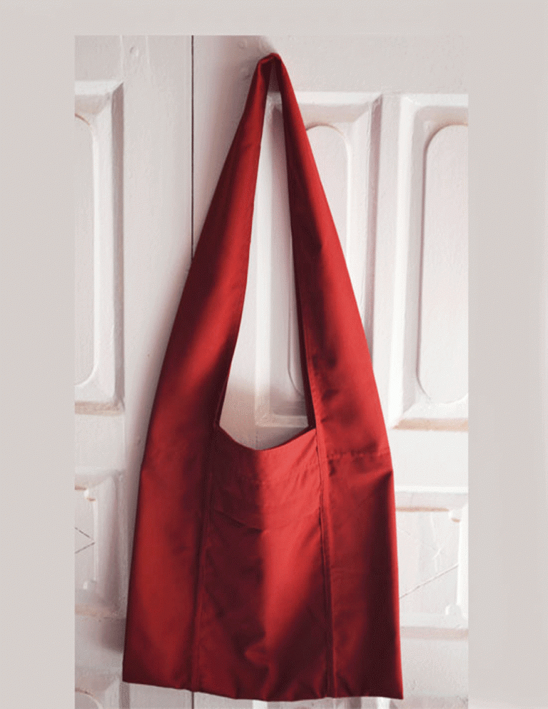 Tibetan Maroon Cotton Monk Shoulder Bag