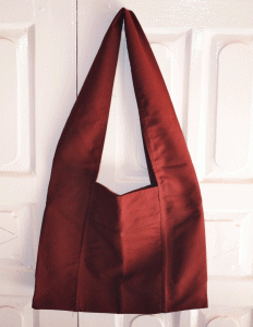 Tibetan Cotton Monk Shoulder Bag - Dark Maroon