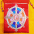 This handmade mala bag, crafted in Nepal by skilled artisans, features a wheel of life design, serving as a sacred space for your mala and personal treasures.