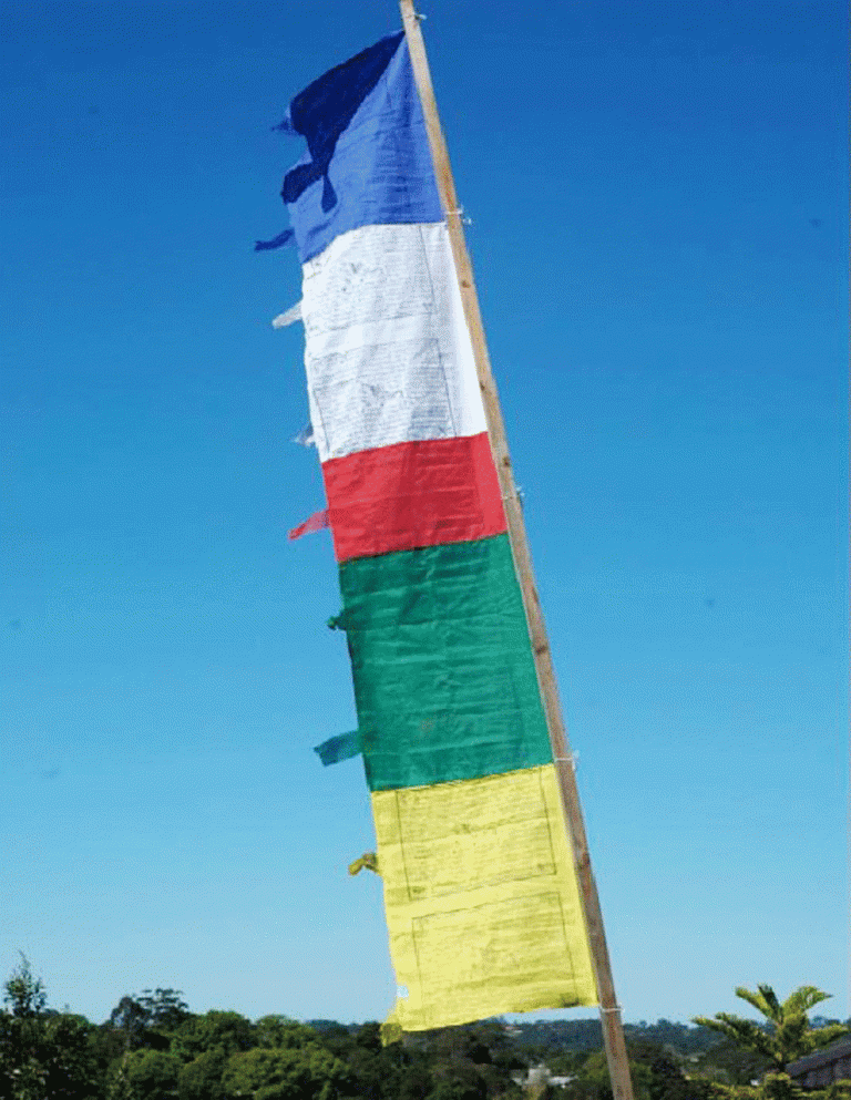 Tibetan Cotton Prayer Flag with Sacred Symbols