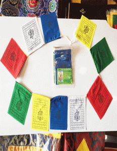 Green Tara Cotton Prayer Flag for Blessings