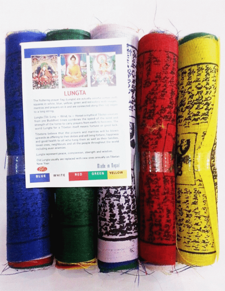 Tibetan Lungta Cotton Prayer Flags Set of 5