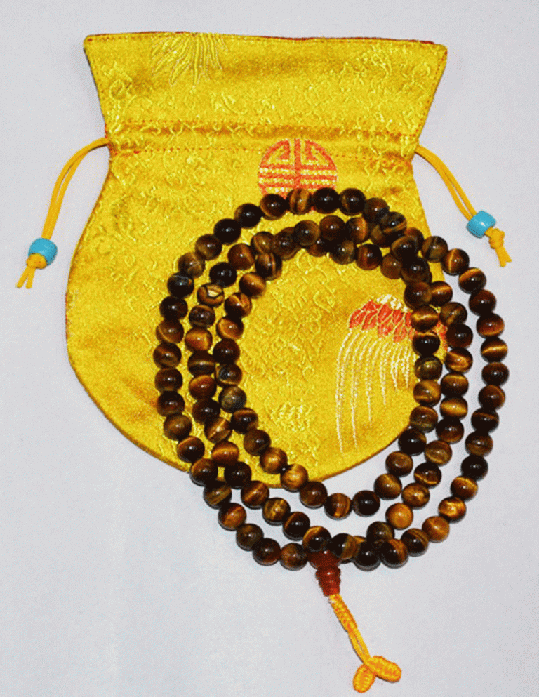 Tiger's Eye Mala Beads for Protection and Grounding