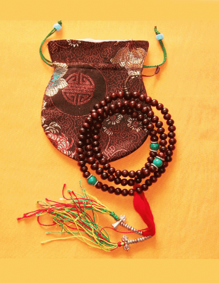 Rosewood Mala with Turquoise Markers