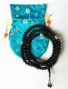 Black Onyx Mala with Buddha Face Beads