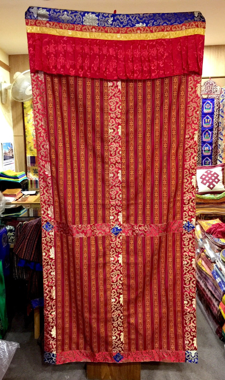 Tibetan Cotton Door Curtain with Silk Brocade