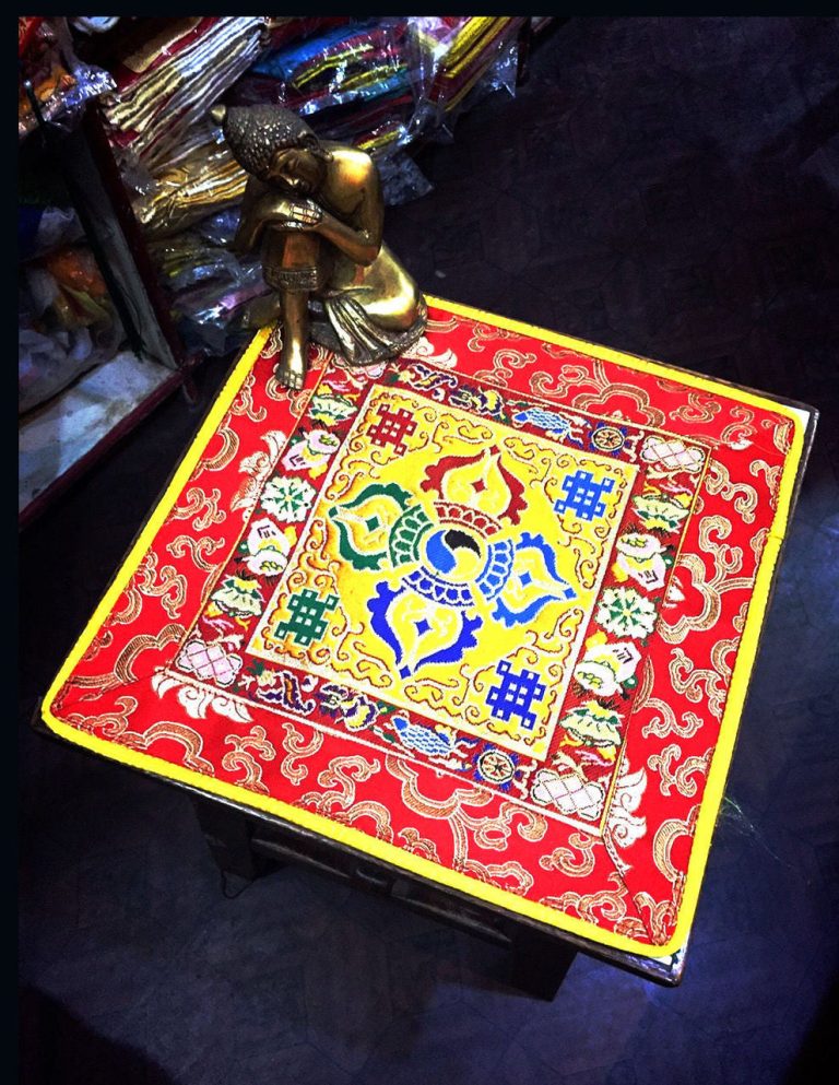 Tibetan Silk Brocade Dorje Lotus Altar Cover