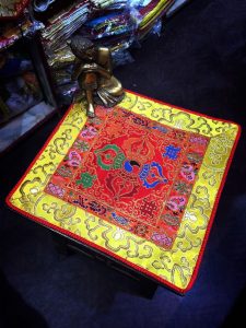 Tibetan Silk Brocade Lotus Dorje Altar Cloth