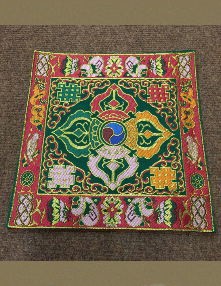 Tibetan Green Dorje Silk Brocade Placemat