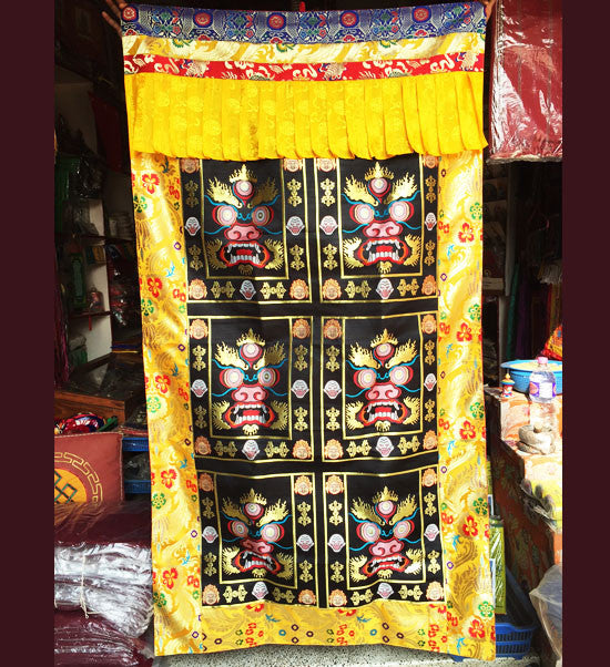 Mahakala Silk Brocade Door Curtain