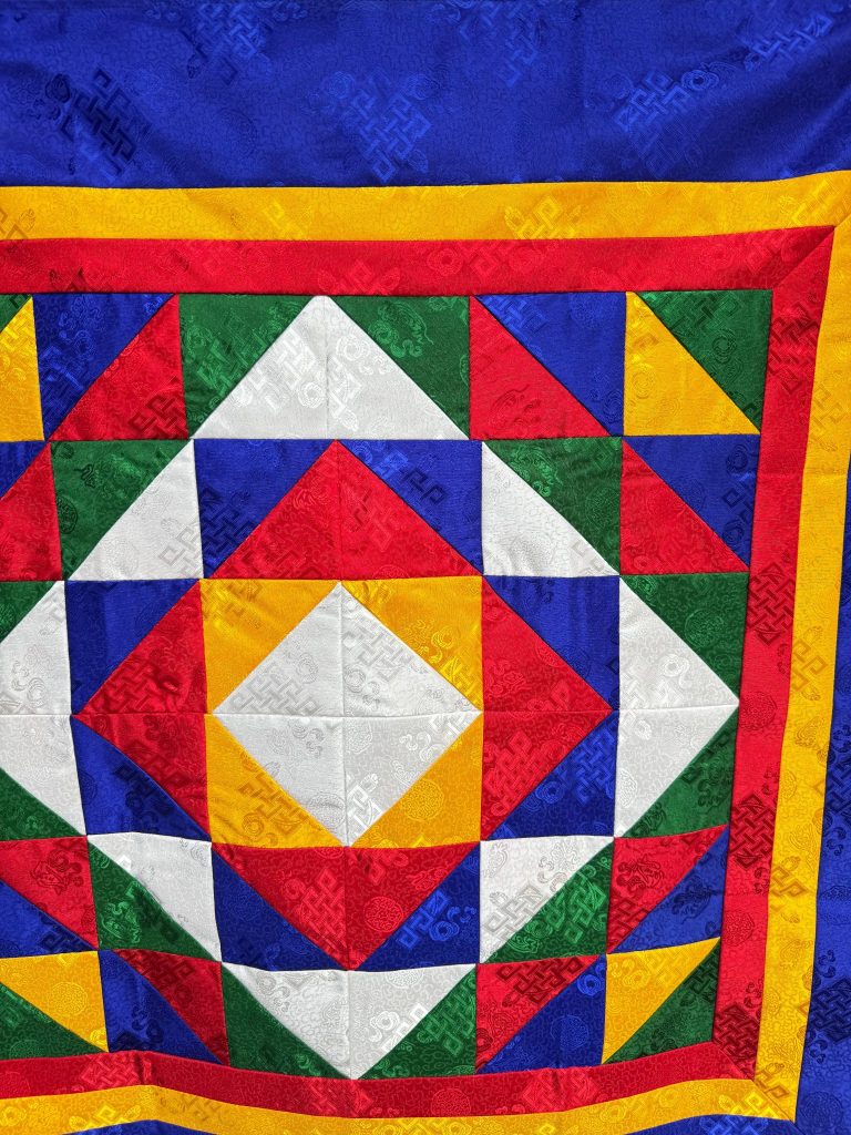 Tibetan Silk Brocade Endless Knot Table Cover