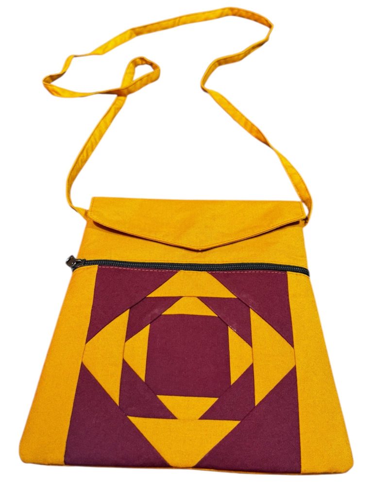 Handmade Tibetan Cotton Crossbody Bag with Zippers