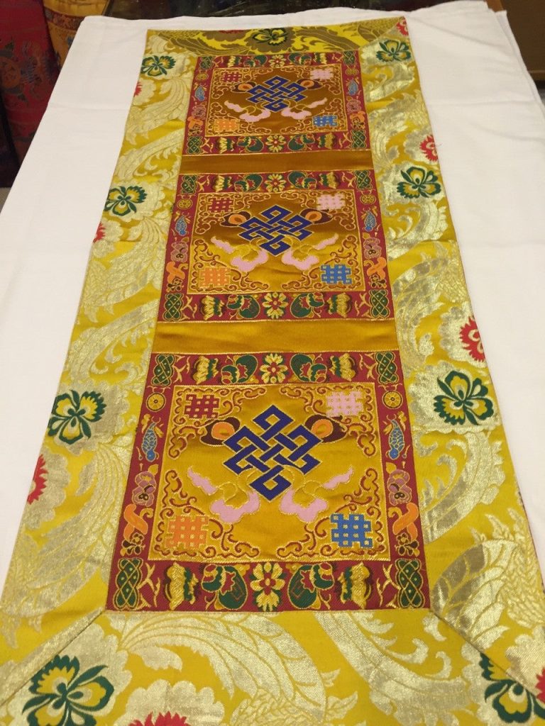 Silk Brocade Tibetan Endless Knot Table Runner