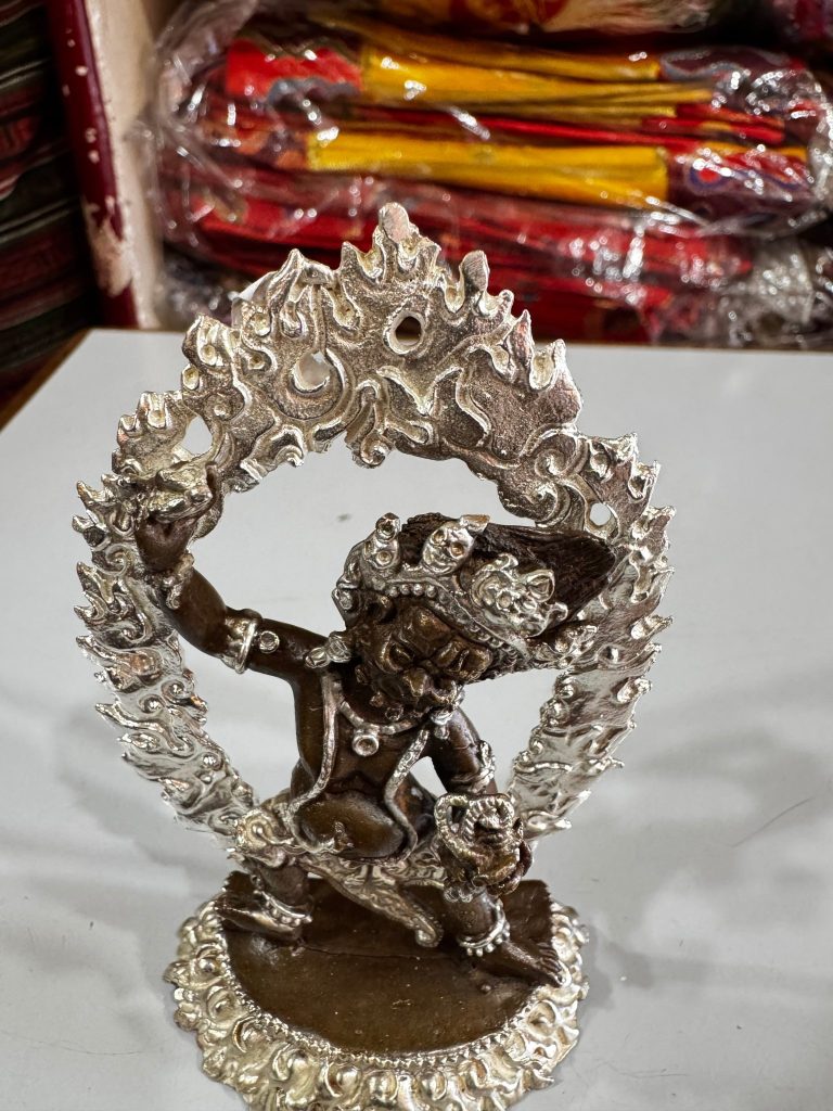 Silver-Plated Copper Vajrapani Chana Dorje Statue