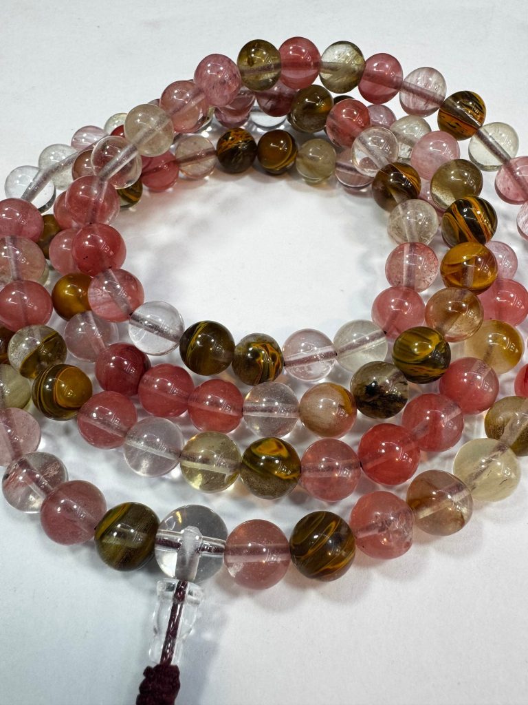 Nepalese Natural Mountain Quartz Prayer Beads