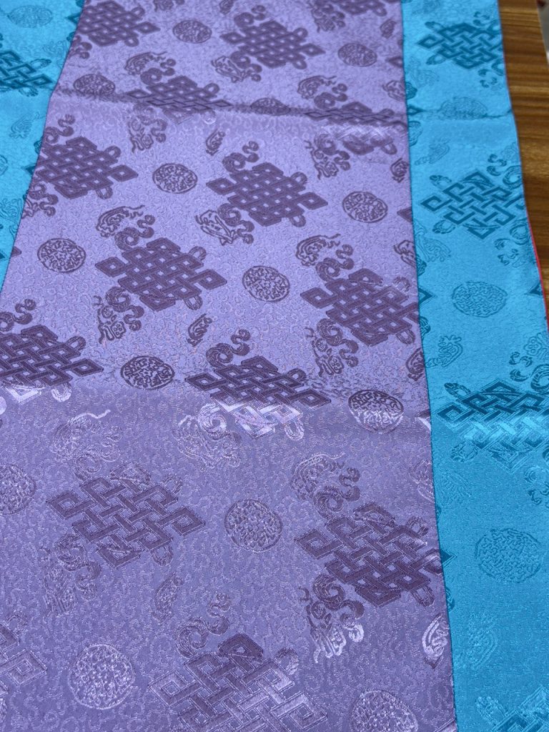 Tibetan Silk Brocade Endless Knot Table Runner