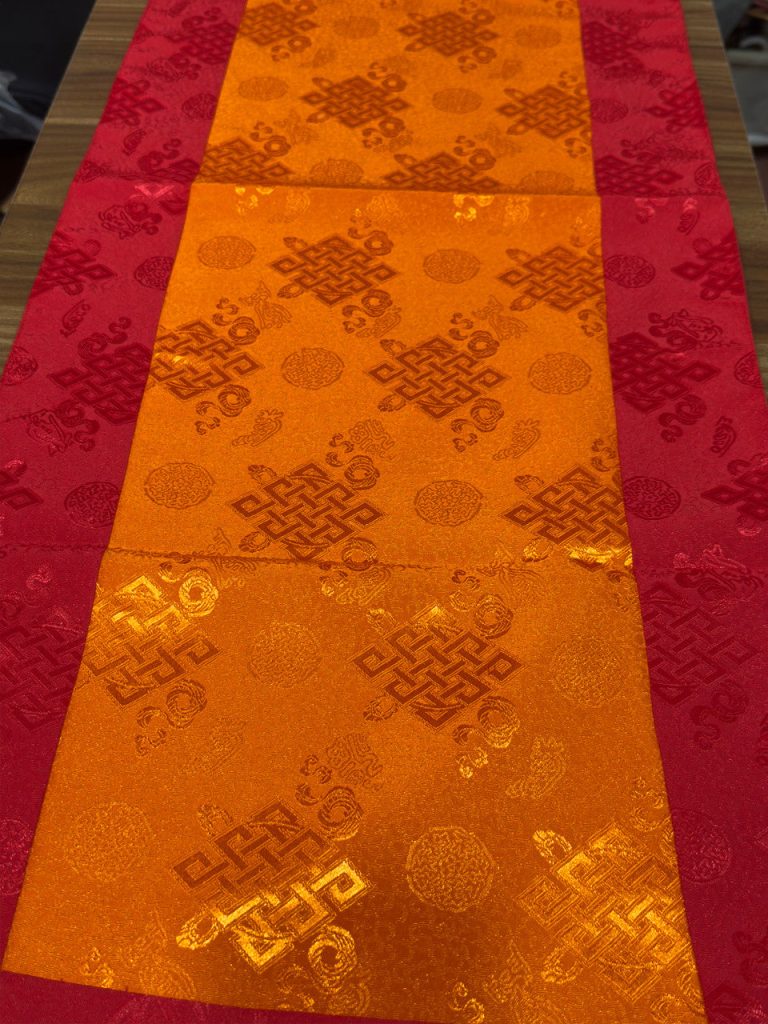 Silk Brocade Endless Knot Table Runner