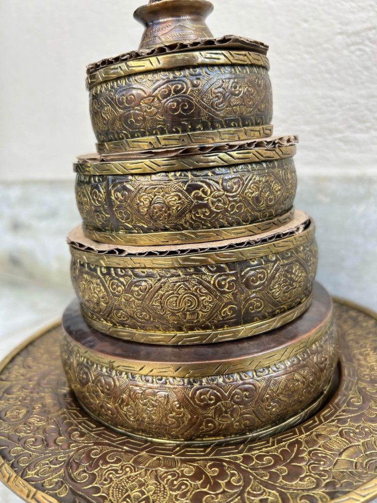 Handmade Copper Tibetan Buddhist Offering Mandala