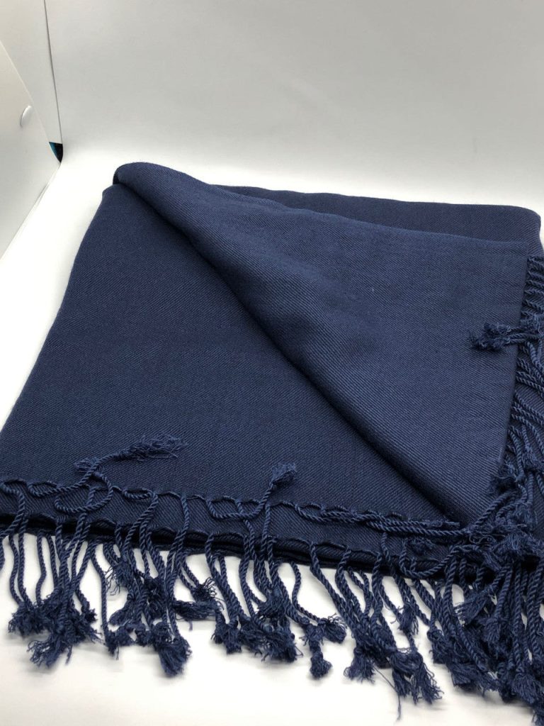 Dark Blue Pashmina-Silk Meditation Shawl