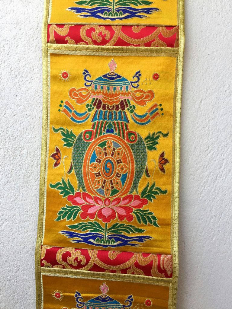 Tibetan Yellow Silk Brocade Letter Holder