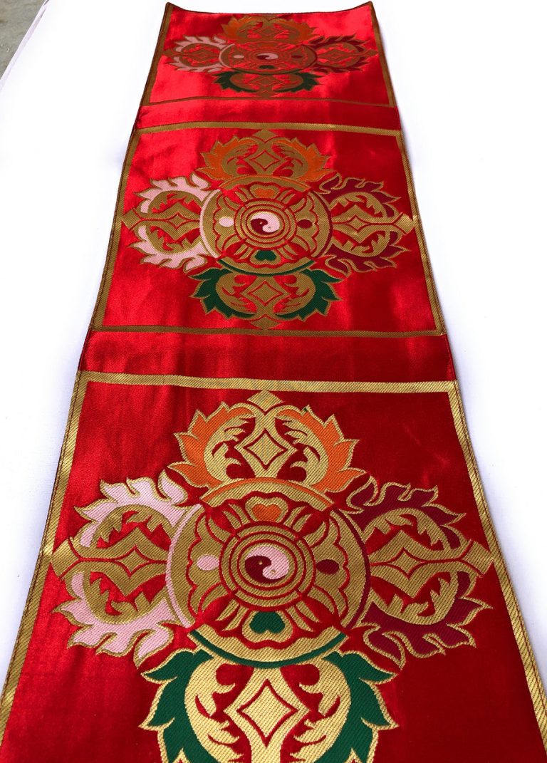 Large Red Silk Brocade Double Dorje Placemat