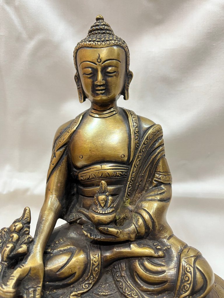 Antique Finish Brass Medicine Buddha Statue