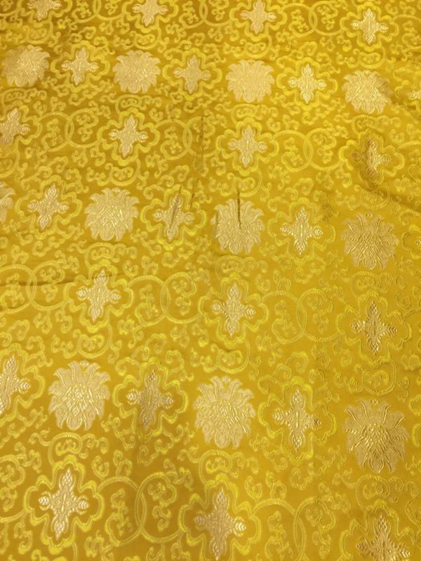 Tibetan Yellow Lotus Design Silk Brocade