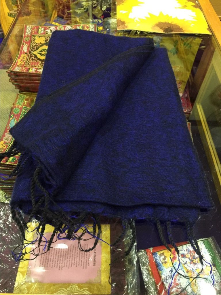 Tibetan Blue Yak Wool Meditation Shawl