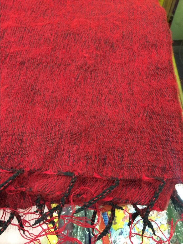 Maroon Yak Wool Meditation Shawl