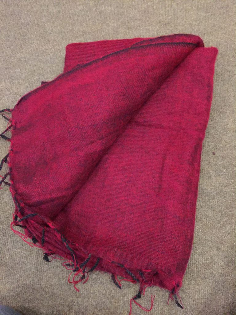 Maroon Yak Wool Meditation Shawl