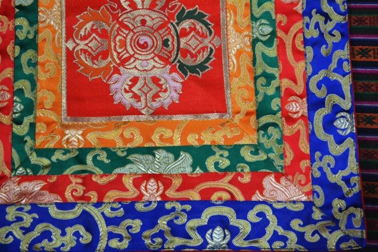 Silk Brocade Red Dorje Altar Cloth