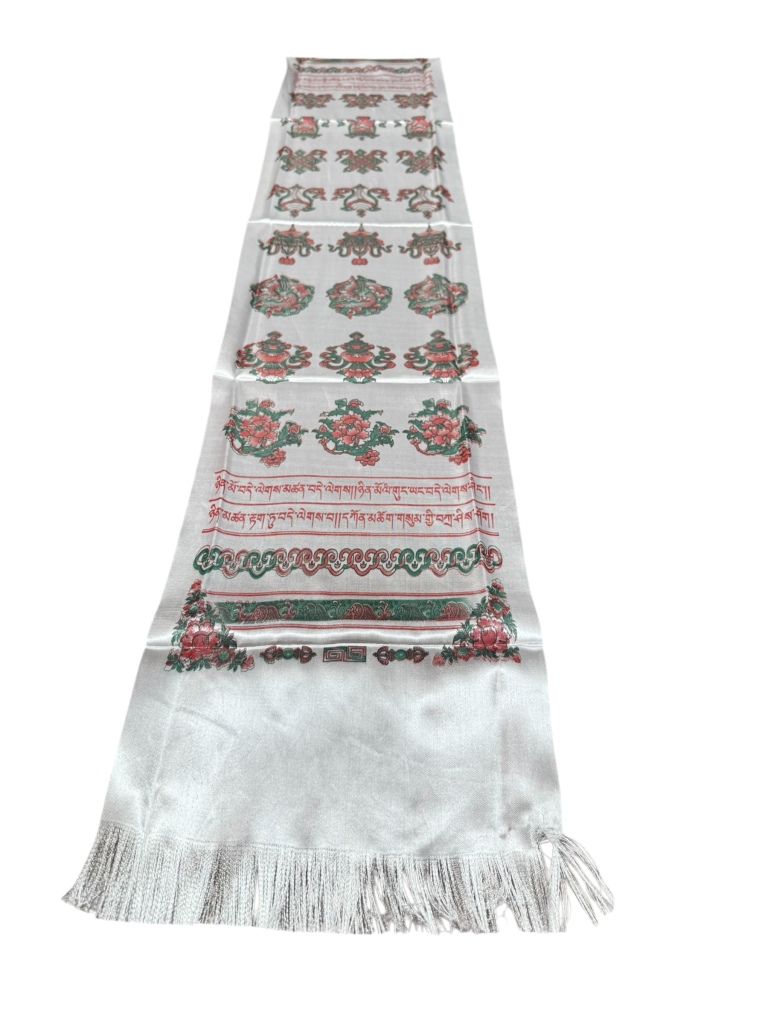 Tibetan White Khata Sacred Offering Scarf