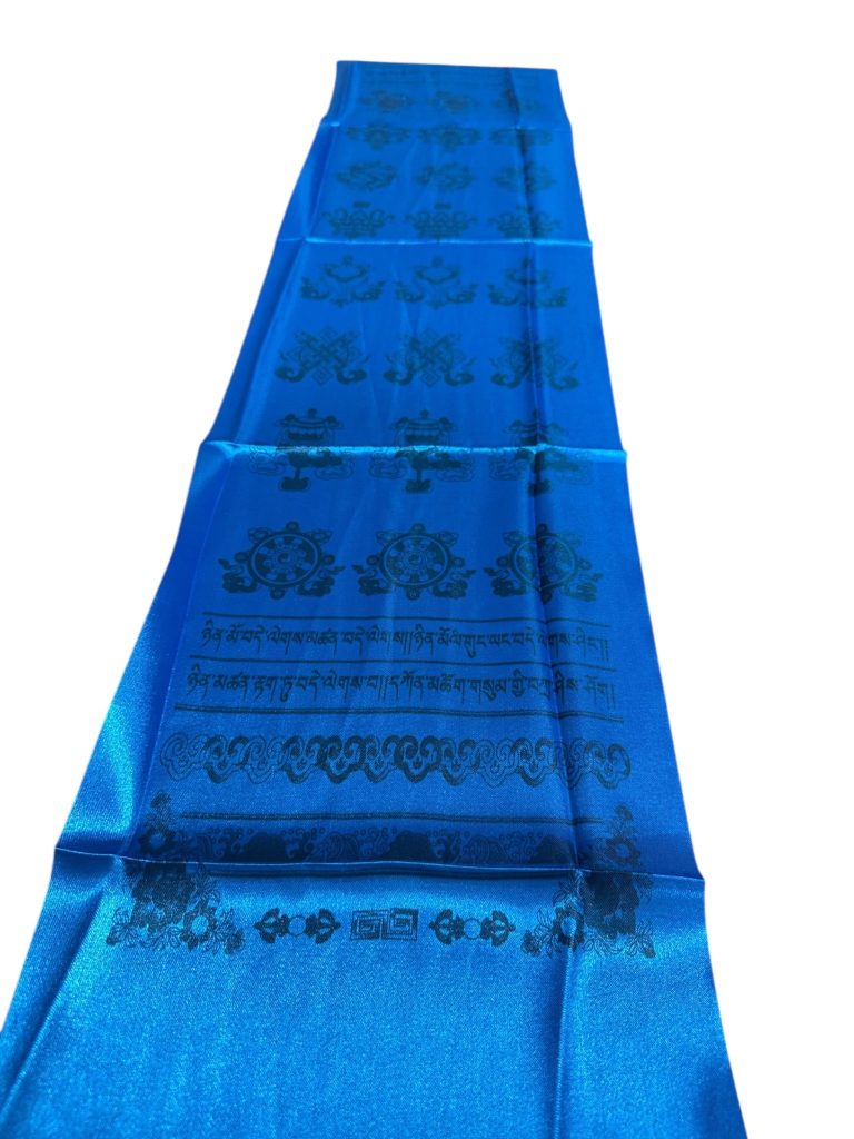Tibetan Blue Khata - Ceremonial Offering Scarf