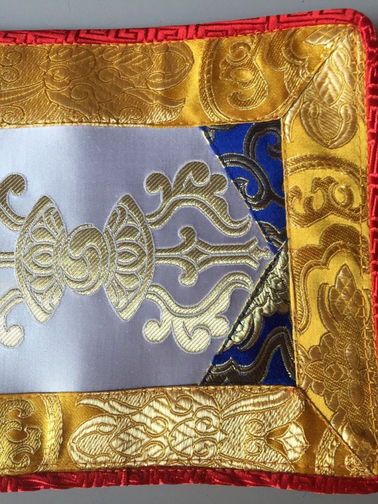 Tibetan White Dorji Placemat for Altars